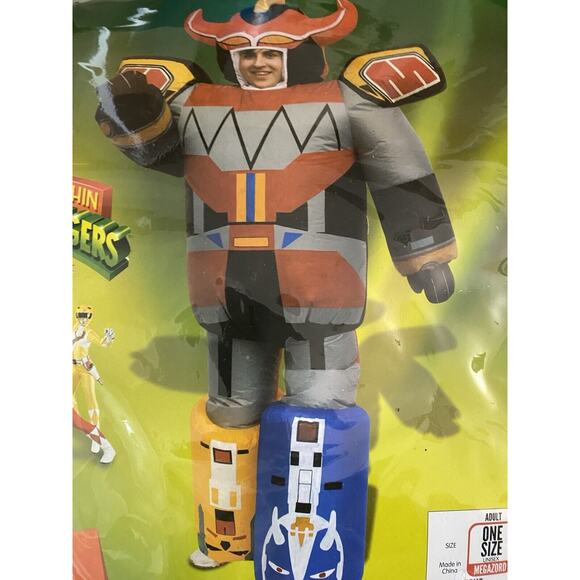 Megazord Inflatable Costume Adult Power Rangers Blow Up Robot Cosplay Halloween - Picture 6 of 9